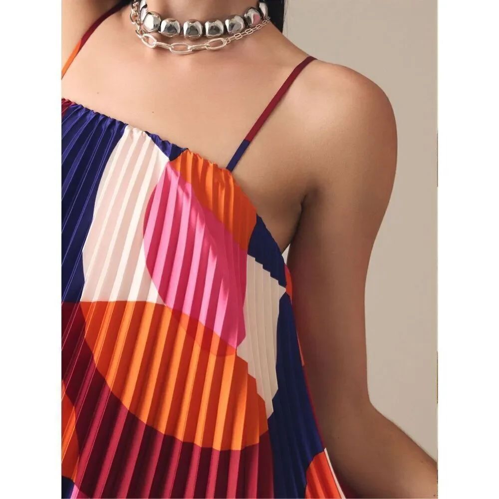 New Hutch Tiered High-Low Pleated Dress Size XS - Picture 3 of 11